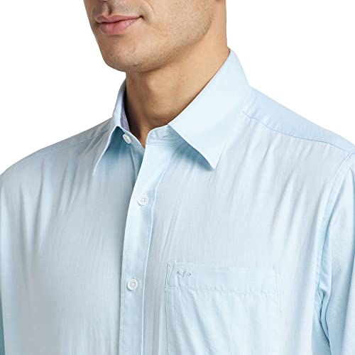 Image of Colorplus Men's Pure Cotton Solid Pattern Classic Fit Spread Collar Half Sleeve Casual Shirt