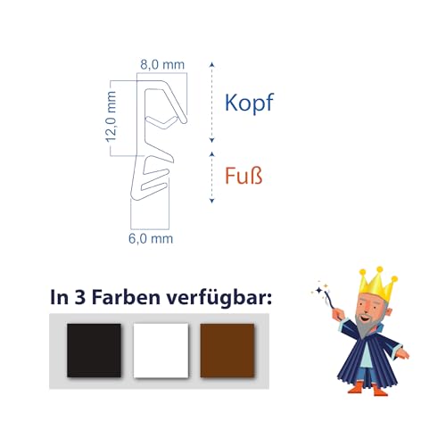 Fensterdichtung Braun 5m - 5mm Nutbreite / 12mm Falz aus TPE hochwertige Gummidichtung Holzfensterdichtung Fenster gegen Zugluft Lärm (Braun 5m)