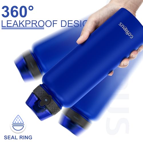 GOPPUS 1.2L/40oz Stainless Water Bottle with Straw Double Wall Insulated Bottles with Strap Large Vacuum Thermal Flask Leakproof Keep Cold Drinks Bottles with Flip Top Lid for Men Women BPA Free - Image 4
