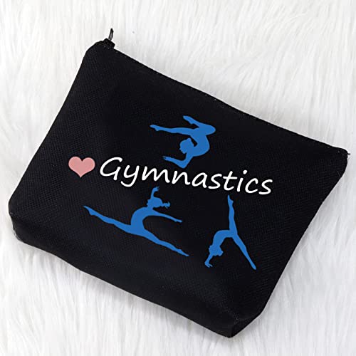 Gymnastics Gifts Gymnastics Makeup Bag Cosmetic Pouch Gymnasts Gifts for Girl Gymnastics Travel Bag Toiletry Bag Purse (Gymnastics Black Bag) - Image 4