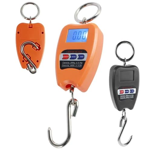 3pcs 200KG High Precision Digital Hook Scale with LCD Display, Portable Electronic Weight Scale for Fishing, Luggage, and Home Use - Kg/Lb/N Options