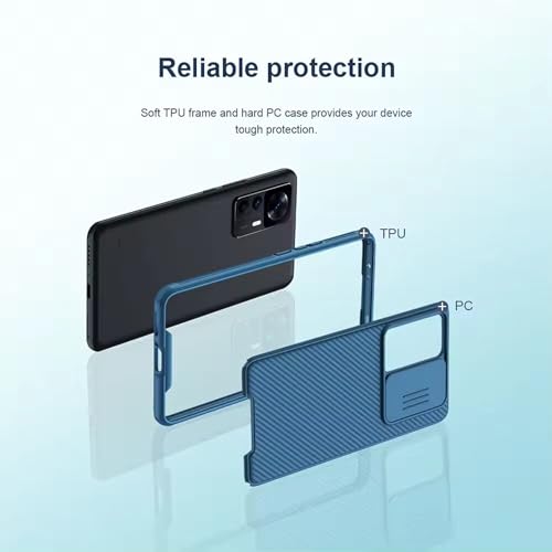 Image of iFAST Premium Back Cover Case Compatible with Galaxy S24 Ultra Soft Shokproof TPU and Hard Polycarbonate (PC) (Slider | Blue)