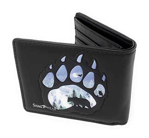 Shag Wear Bear Paw Animal Wallet for Men and Teen Boys Vegan Faux Leather 4" Black3