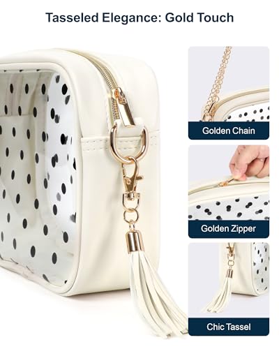 Image of PACKISM Clear Bag for Stadium Events - Clear Purses for Women Transparent Crossbody Messenger Bag for Concerts Game Day