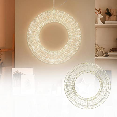 ECD Germany LED Metall Kranz Ø50cm mit 1440 LEDs, Warmweiß,...