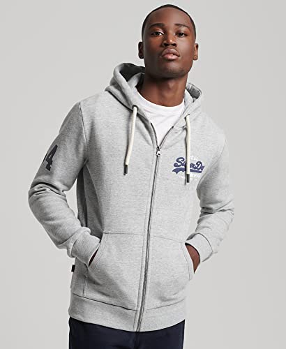 Superdry Vintage VL Classic Ziphood Gilet-Sweat-Shirt, Athletic Grey Marl, XL Homme - Image 3