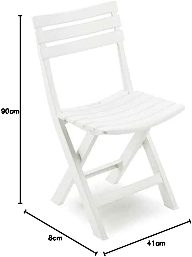 KURIL Pack 2 × Silla Blanca Birki Plegable de Resina 78 cm – Jardín, Terraza, Playa – Polipropileno Ligero y Resistente – Fácil Montaje y Almacenaje