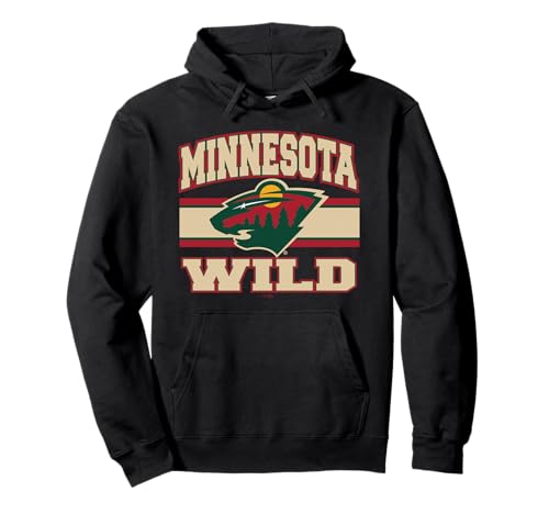 Minnesota Wild Stripe Black Officially Licensed Pullover Hoodie