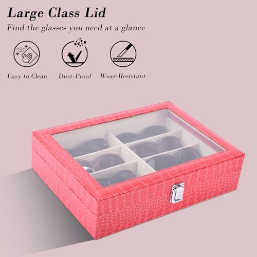 Image of AUTOARK Leather 8 Piece Eyeglasses Storage and Sunglass Glasses Display Case Organizer