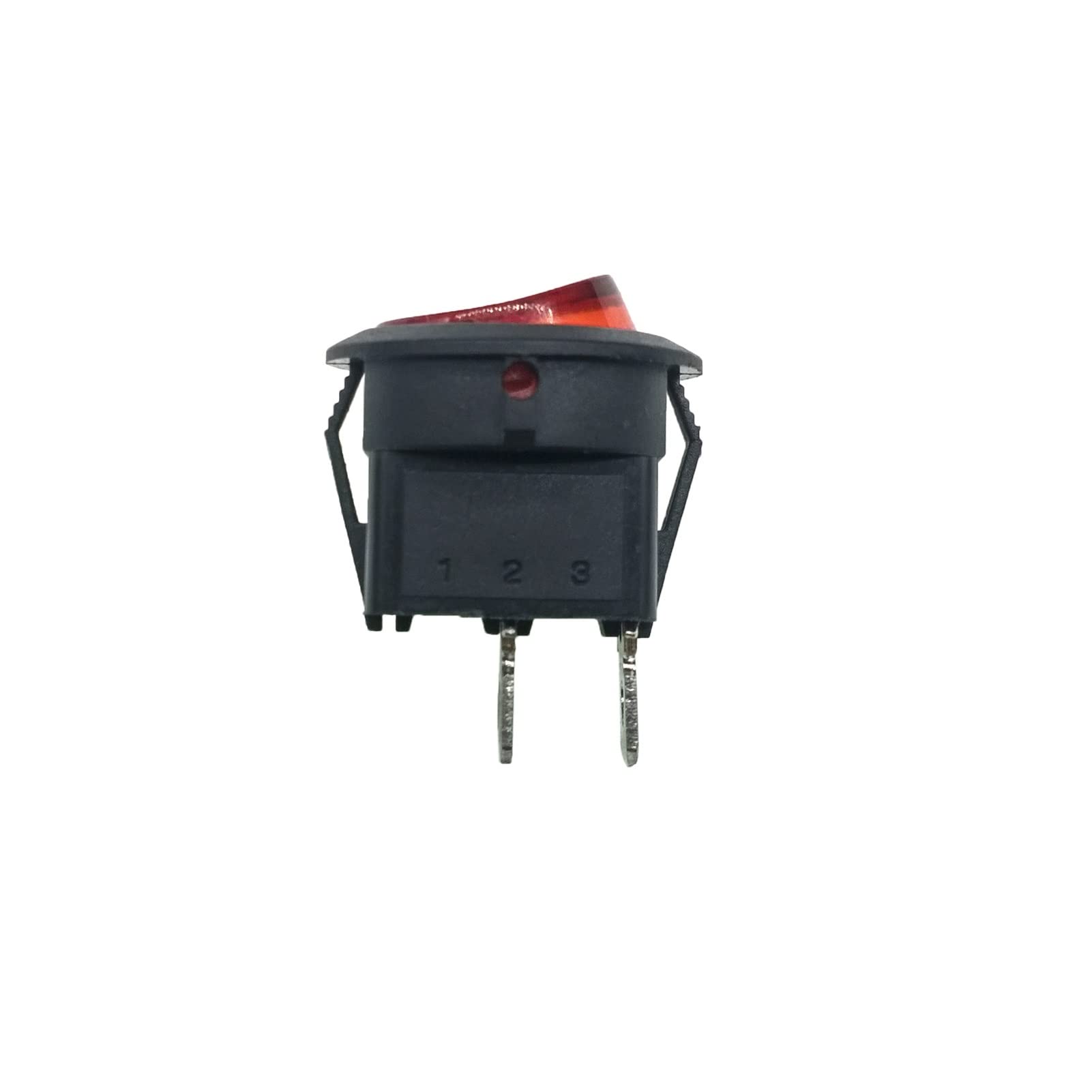 SaDity Interruttore a bilanciere 20 pz/Lotto KCD1-102 Rotondo 23mm Pulsante SPST 2PIN Snap-in ON/off Posizione Snap Barca Interruttore a bilanciere 6A/250 V Rame (Size : 50 Piece)