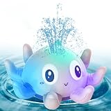 Baby Badespielzeug Wasserspielzeug, Spray Baden Spielzeug mit Licht, Automatische Induction Oktopus Schwimmende Baden Spielzeug, Pool Wal Badewannenspielzeug ab 1 Jahr Kinder Kleinkinder Geschenk
