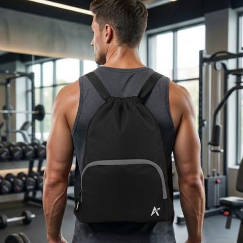 Image of Tukzer 15L Drawstring Daypack,Tablet sleeve, Gym bag Rucksack Backpack With Zip Pocket, Sports Shoe Bag, Shoulder Strap Breathable Mini Travel Backpacks For Men and Women, Aliens 34 X 43 X 10 CM-Black