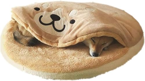 ペットマット ペットクッション 2WAY防寒 耐噛み 洗える 円形 大型犬適用 猫兼用 隠れ家 柔らかい 肌触り コンフォート 冬寒さ対策 通年使える 分厚い 多用途 お手入れ簡単 丈夫 ペット用寝袋