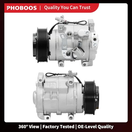 Image of PHOBOOS A /C compressor with Clutch Compatible with Toyota Sequoia 2008-2022, Land Cruiser 2008-2011 2013-2021 & Lexus GX460 2010-2023, LX570 2008-2011 2013-2020, Ref.CO29109C