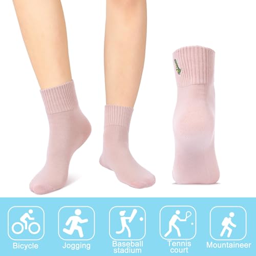 Image of Eurzom 10 Pairs Socks Womens Crew Elastic Ankle Length Cotton Socks Aesthetic Cute Lightweight Low Cut Gifts for Women