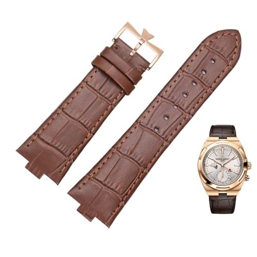Bracelet de montre cuir 25mm pour remplacer Vacheron Constantin Overseas 4500V boucle acier