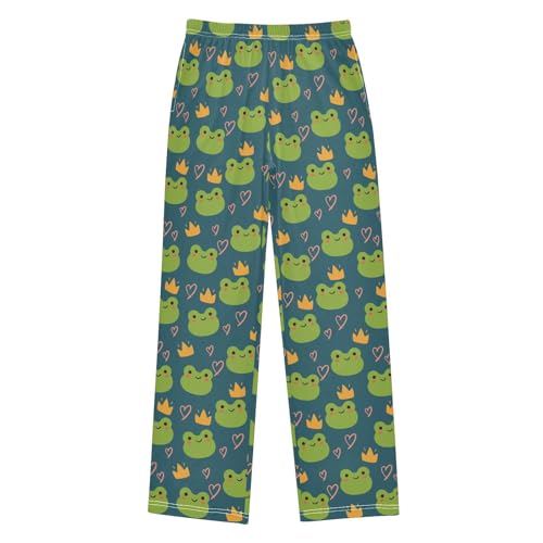 ZZXXB Frog and Crown Boys Long Pants Soft Trousers Elastic Waist Kids Lounge Bottoms with Pockets S-XL