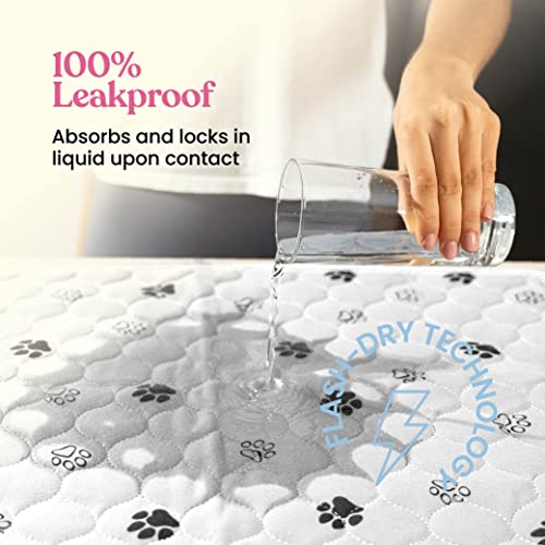Image of Super Absorbent Washable Pee Pads for Dogs - 2-Pack Superior Reusable Puppy Pads Pet Training Pads -100% Waterproof Dog Pee Pad Protects Against Urine Leakage Non-Slip Grip Prevents Slipping& Bunching