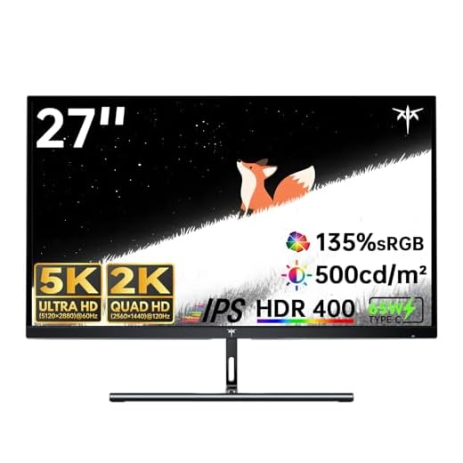 KTC Monitor 5K 27 pollici | Modalità doppia 5K (5120x2880) @60Hz / 2K@160Hz | 99% DCI-P3, 100% sRGB, ΔE＜2 | 1 x USB C a funzione completa, 2 x USB A 3.0 | HDR400 | Compatibile con Mac Mini