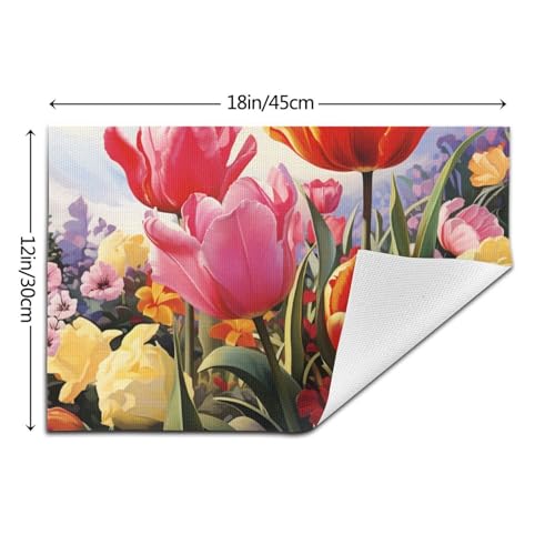 Sets de table Tulipe design lavables en PVC résistant de qualité supérieure - 5