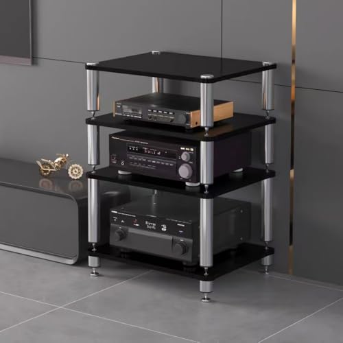 Mueble de audio HiFi con 4 niveles y estantes multimedia extraíbles 2