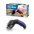 Flame King Electric BBQ Grill Brush Cordless Rechargeable with Replacement Head - Stainless Steel Bristles, 9000rpm Rotating Brush