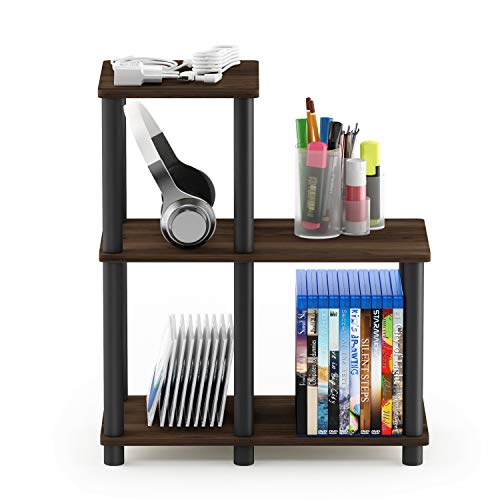 Image of Furinno Turn-N-Tube Accent Decorative Shelf, Columbia Walnut /Black