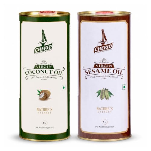 CHEKKO Oil Bundle | Sesame Oil 1 L + Virgin Coconut Oil 1 L | Cold Pressed image 2
