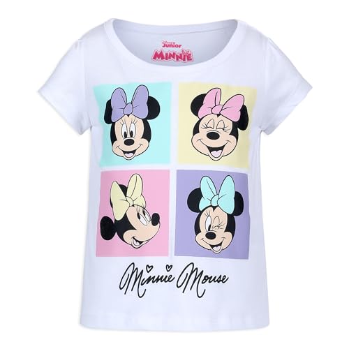 Image of Disney Minnie Mouse Girls Short Sleeve T-Shirt, Tank Top, and Shorts 3 Piece Set for Toddlers and Big Kids