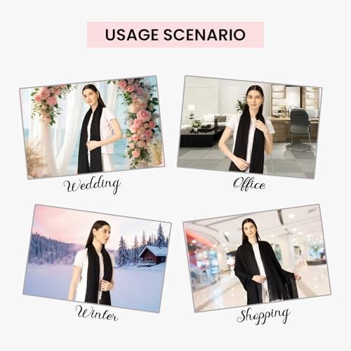 Cashmere Scarf | Lightweight Cashmere Wrap | Ultra Thin Kashmiri Pashmina Shawl | Ideal For Travel4