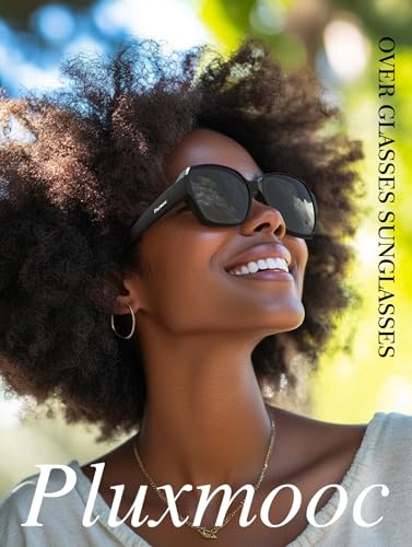 Sunglasses Over Glasses Women Men, Fit Over Prescription Eyeglasses Sun Glasses, Shades for Cover Optical Glasses Polarized UV Protection Lens Matte Black Frame2