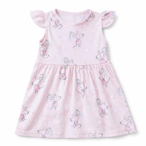Image of EIO Girls Cotton Frock Dress Combo Pack | Multicolor Printed Knee Length Casual Dresses for Kids | Soft & Breathable Summer Wear Outfit