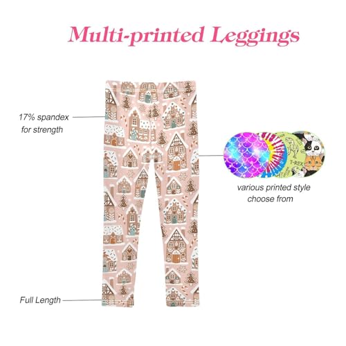 CaTaKu Girls Leggings Christma Cookie Ginger Leggings for Girls Kids Athletic Workout Yoga Pants Size 4-10T4