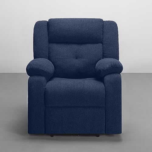 Image of Sleepyhead RX7 Designed by Duroflex - Motorized Single Seater Fabric Recliner Chair with Rocking & 360 Swivel |3 Position Easy Recline |Plush Cushion Sofa for Living Room - Berry Blue