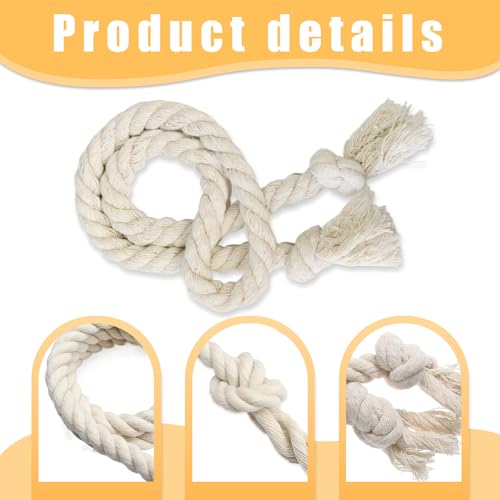 4 Pack Boho Outdoor Curtain Tiebacks,Handmade Cotton Rope Curtain Ties for Patio/Gazebo,Rustic Farmhouse Curtain Holdbacks with Tassels,Beige - Thumbnail 3
