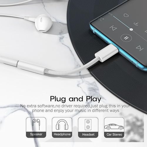 Image of Apple-Original Type-C to 3.5mm Headphone Jack Adapter | USB-C to Aux Audio Converter for iPhone 15 /16 & Samsung Galaxy S24 /S23 /S22 /S21 /S20 (APL15-AUDIO-JCK-WHT-1)