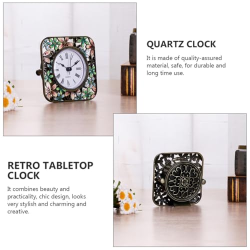 Reloj vintage de escritorio pequeño mudo para sala de estar analógico 5