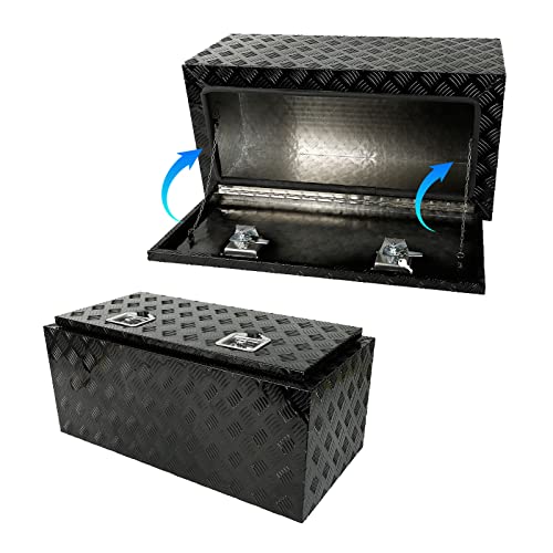 Buripes 36"X18"X16" Aluminum Pickup Truck Bed 5 Bar Tread Pattern Truck Tool Box, Waterproof Underbody Tool Box Storage Trailer Tongue Box With Lock And Key For Rv, Atv, Trailer & Truck(Black) #TOP2