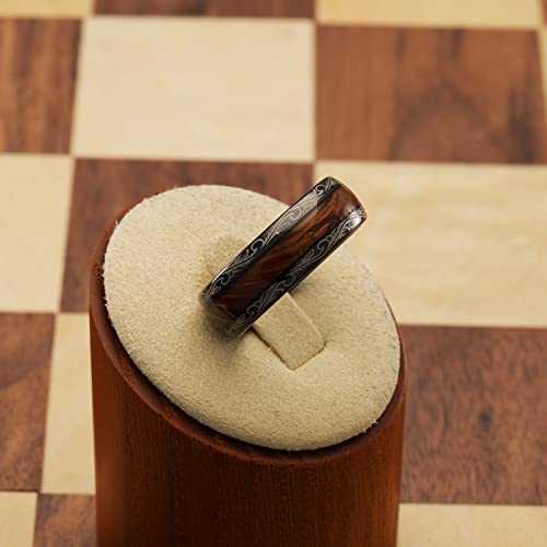 100S JEWELRY Tungsten Rings For Men Women Whiskey Barrel Wood Inlay Vintage Baroque Frame Leaf Black Wedding Engagement Promise Band Sizes 6-162