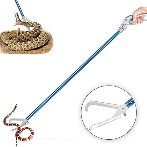 Image of Snake Tong Catcher-Professional Reptile Rescue Grabber Aluminum Alloy with Wide Jaw Locking Mechanism and Comfort Grip for Safe Rattlesnake Control and Removal Tool (39inch Snake Tong)