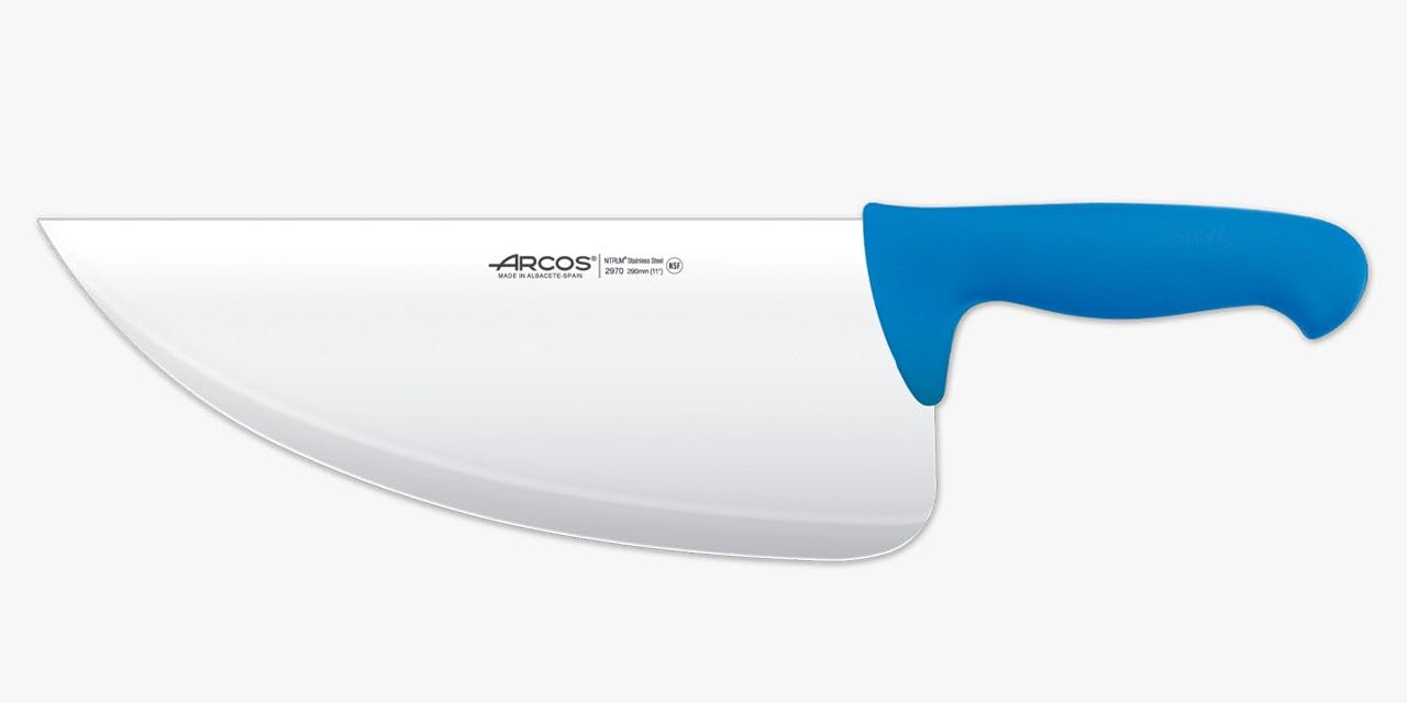 Arcos Fischmesser 29 cm - Klinge aus Nitrum Edelstahl, Griff aus blauem Polypropylen, Farbcodiert für Hygiene - Silber, Serie 2900
