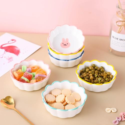 Image of Soy Sauce Dipping Bowls, Ceramic Dipping Bowl, Small Dip Bowls Set Sauce Dish Tiny Bowls Side Dish, Ketchup Soy BBQ Sushi Party Condiments Serving Bowl (Pack of 4, Yellow Bear)