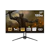 Twisted Minds TM27FHD120IPS 27 Inch Gaming Monitor Black, FHD 1080P IPS, 120Hz, 1ms MPRT, HDMI 2.1, DisplayPort 1.4, Adaptive Sync, Built-In Speakers, Low Blue Light, VESA 75x75, PC & PS5 Compatible