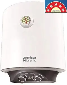 AMERICAN MICRONIC-Water Heater, 15 Litre, 8 Bar Pressure, Titanium Glass Lined Seemless Steel Tank, 3 Power modes ( 800W 1200W 2000W ) with Variable Temprature Control, Magnesium Anode, BEE 5 Star (White)-AMI-WHM3-15LDx