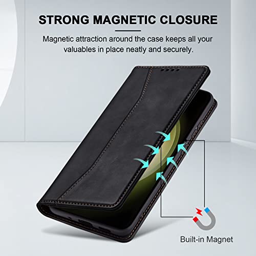 Image of Jasonyu Flip Wallet Case for Samsung Galaxy S23 5G,Black