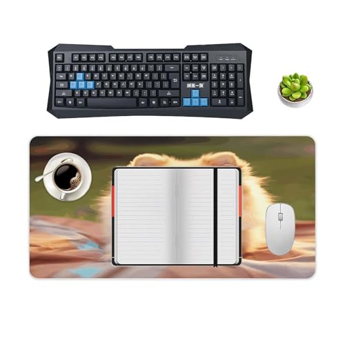 Tapete de escritorio grande antideslizante con diseño Pomerania miniatura 4