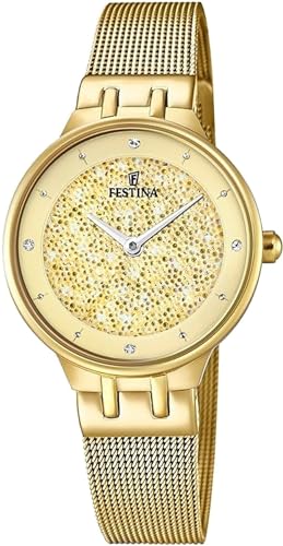 Festina Mademoiselle F20386/2 Montre Bracelet pour femmes en acier doré