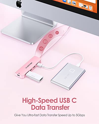 Hub USB C con Cavo Lungo 0.6M, 4 Porte USB-C & Porta di Alimentazione di Tipo C, Adattatore Multiporta per 2024-2016 MacBook Pro, 2024-2018 MacBook Air, iPhone 16/15 Plus Pro Max (CE31) - Hub USB - Immagine 2