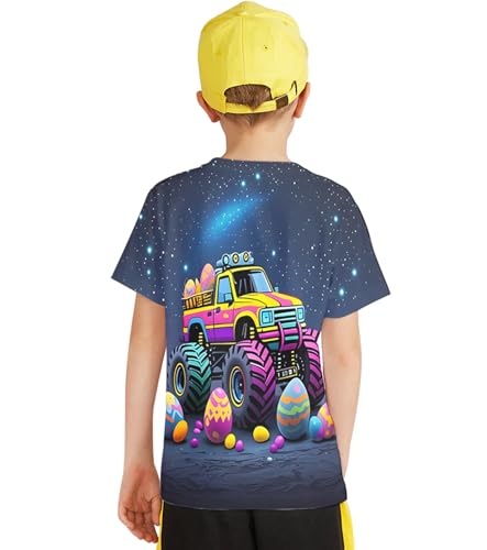 Image of Linnhoy Kids 3D Print Fashion Graphic T-Shirts for Boys Girls 6-16 Years | Unisex Colorful Short Sleeve, Crewneck, Breathable Fabric, Suitable for Daily Sport Festival Wear