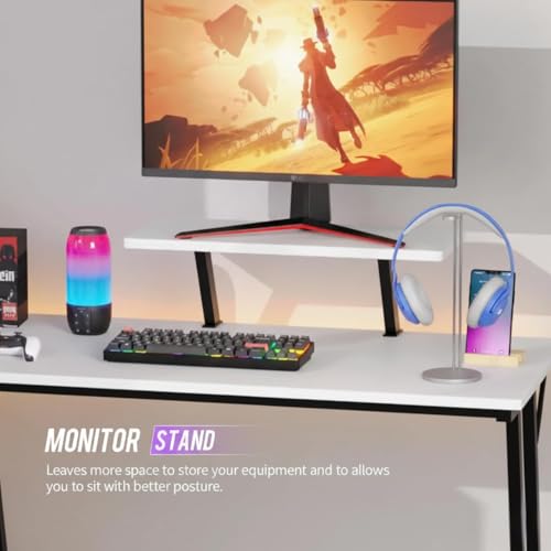 Image of TEKAVO Siyora L Shaped Table I Computer Table for Home Pc I Office Computer Table for Home I Rounded Corner Desk I Gaming I Worktable (130 Cm x 50 Cm x 75 Cm) White Wood, Metal - DIY